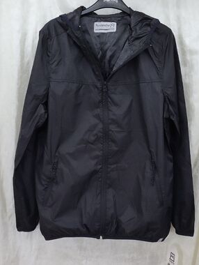 Avalanche Black Hooded Waterproof  Windbreaker Rain Jacket